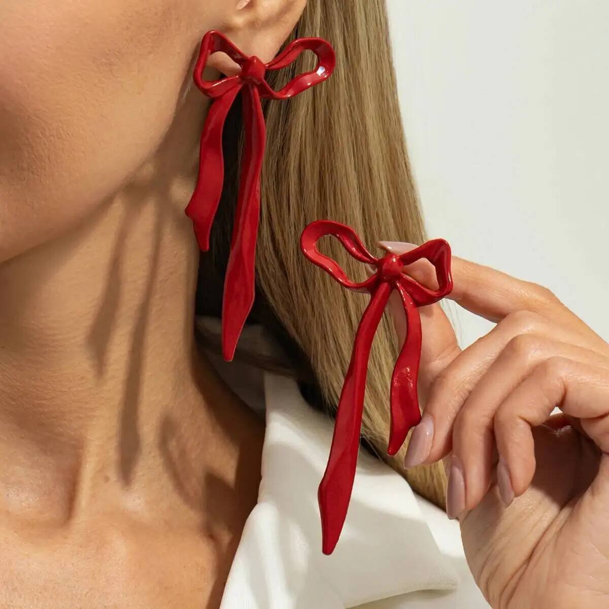 Z Vintage Fashion - IngeSight.Z Vintage Exquisite Red Bowknot Long