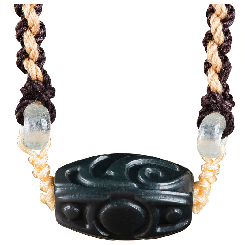 Vintage Fashion Accessories - Hetian Jade Carve Bead Pendant Necklace