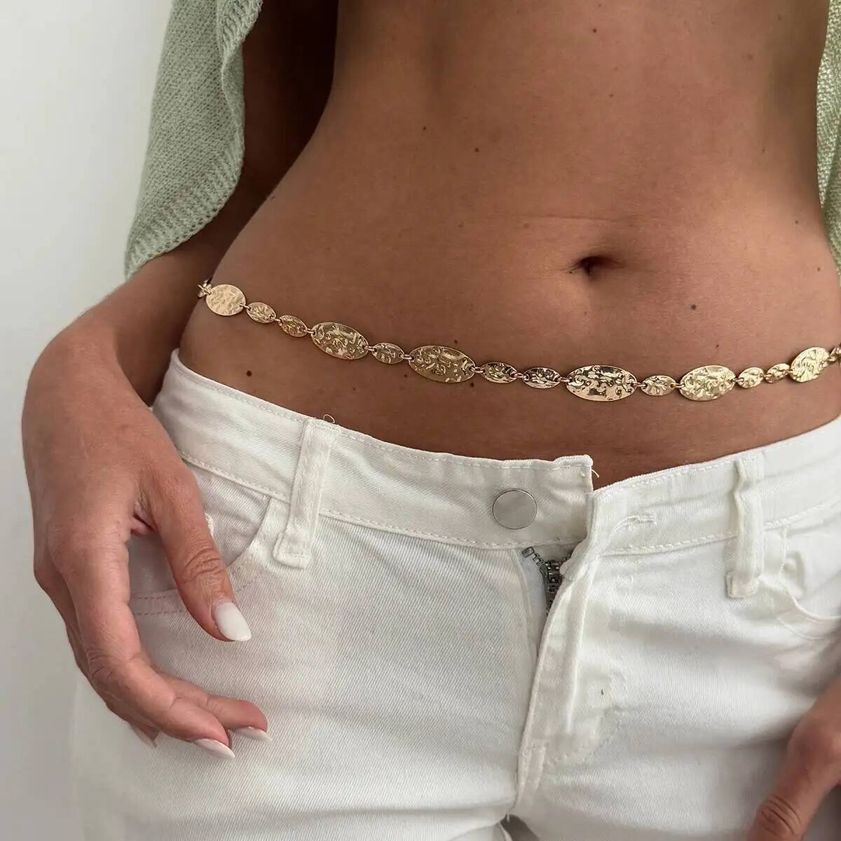 Z Vintage Fashion - IngeSight.Z Simple Vintage Fold Metal Waist