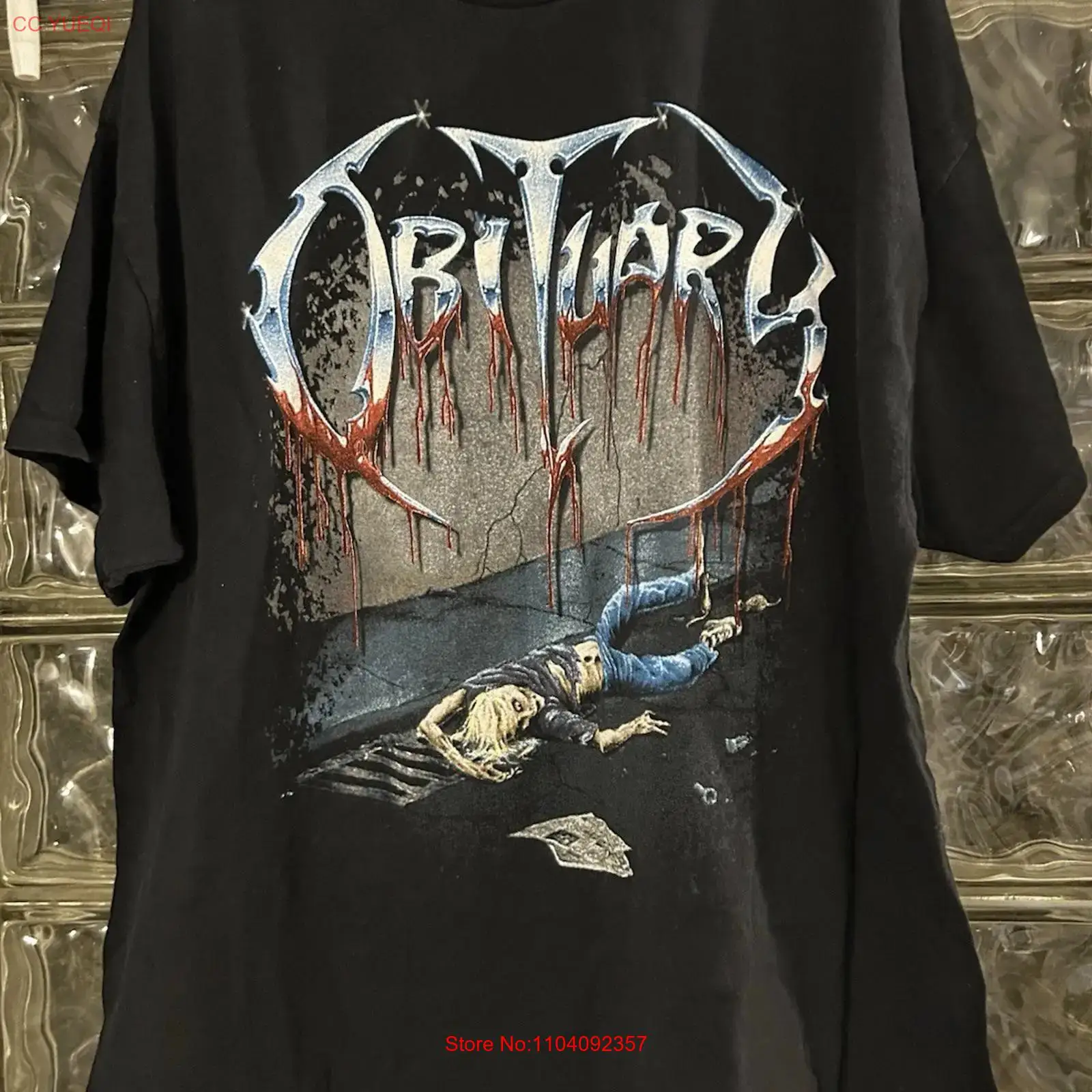 Vintage Fashion Obituaries - Obituary T shirt Black Color Reprint