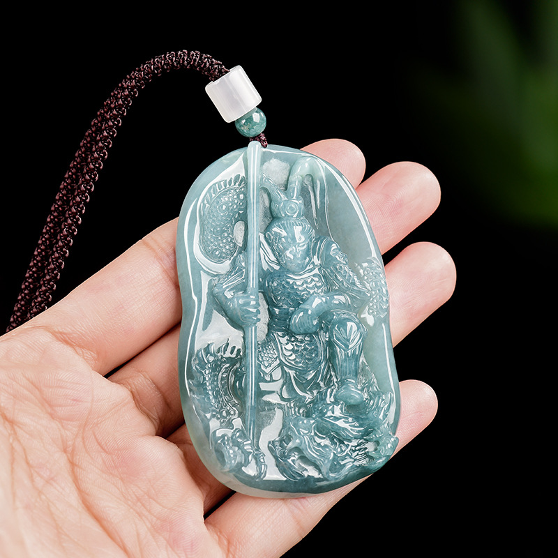 Vintage Fashion Accessories - Burmese Jadeite Monkey King Pendant Necklace