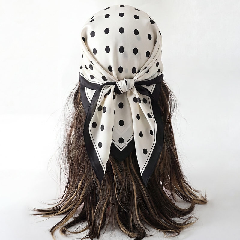 Vintage Polka Dot Print Square - Vintage Fashion Hijab ulasan dan harga