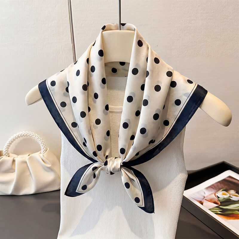 Vintage Polka Dot Print Square - Vintage Fashion Hijab ulasan dan harga