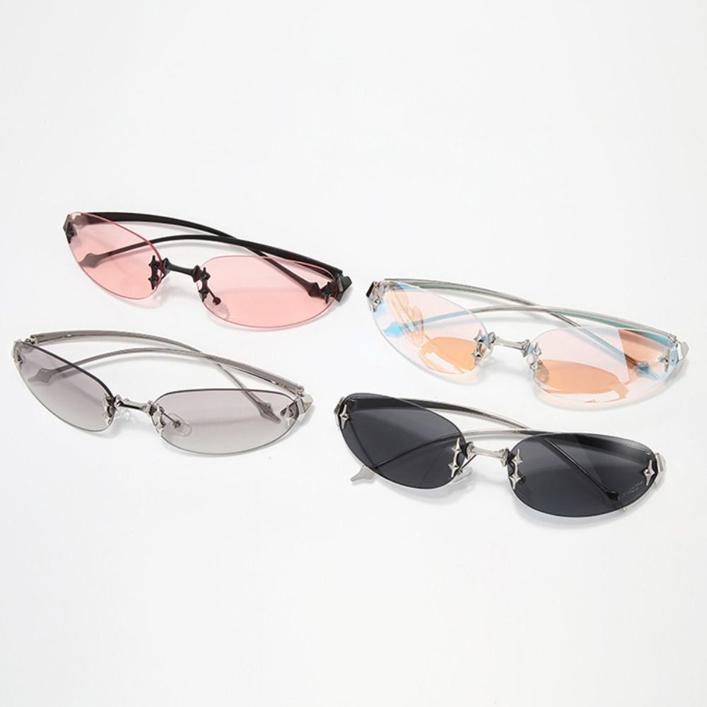 Y2K Style Frameless Sunglasses - Vintage Fashion Style Female ulasan dan harga