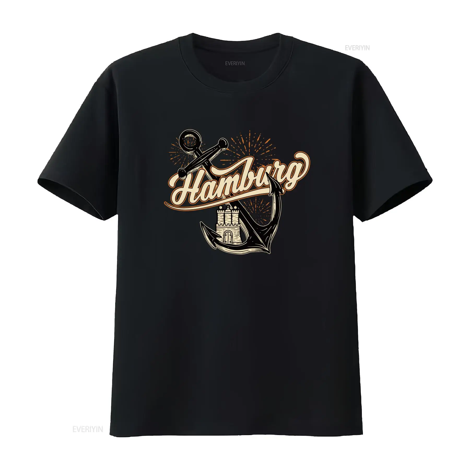 Mens Hamburg Anchor Print T Sh - Vintage Fashion Hamburg ulasan dan harga