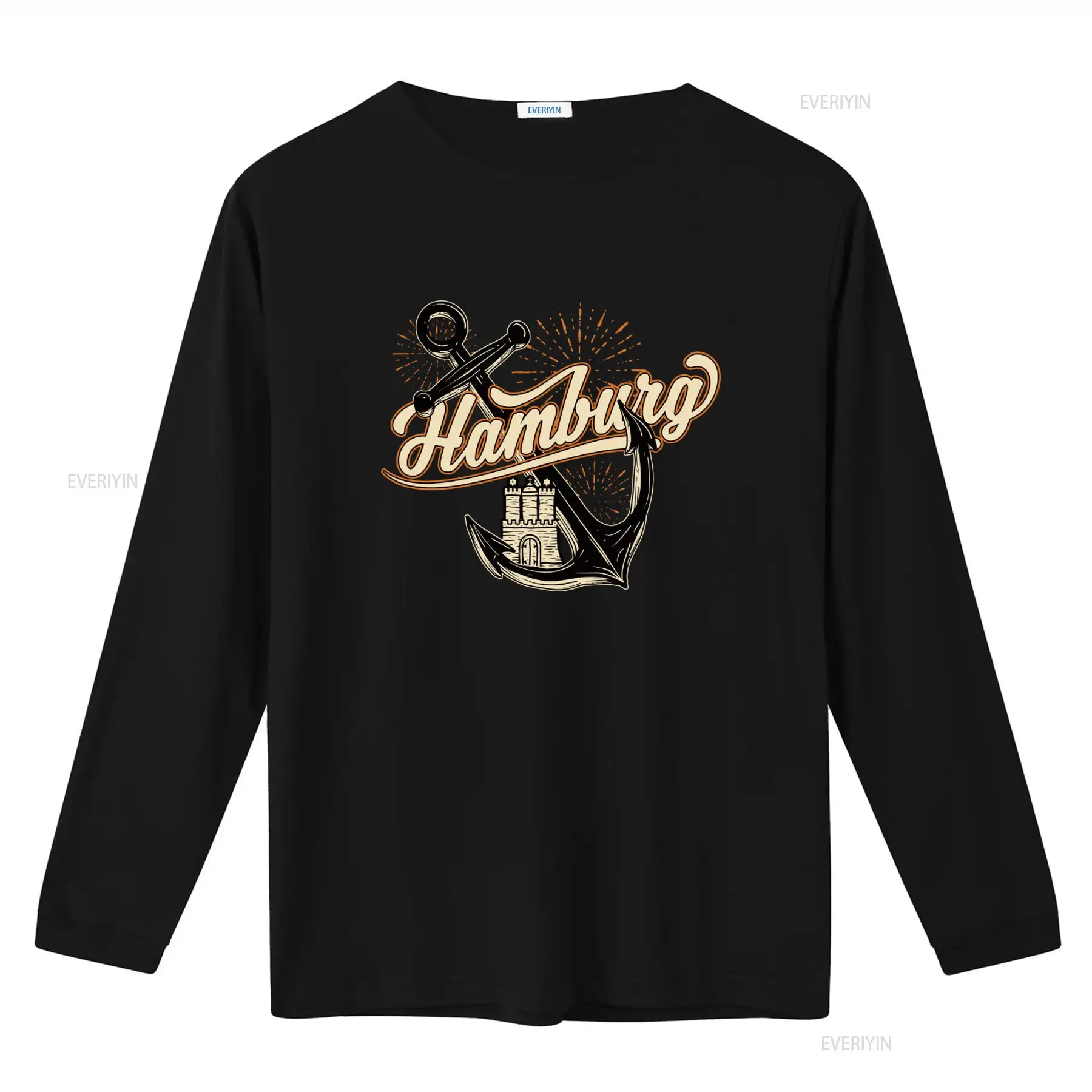 Mens Hamburg Anchor Print T Sh - Vintage Fashion Hamburg ulasan dan harga