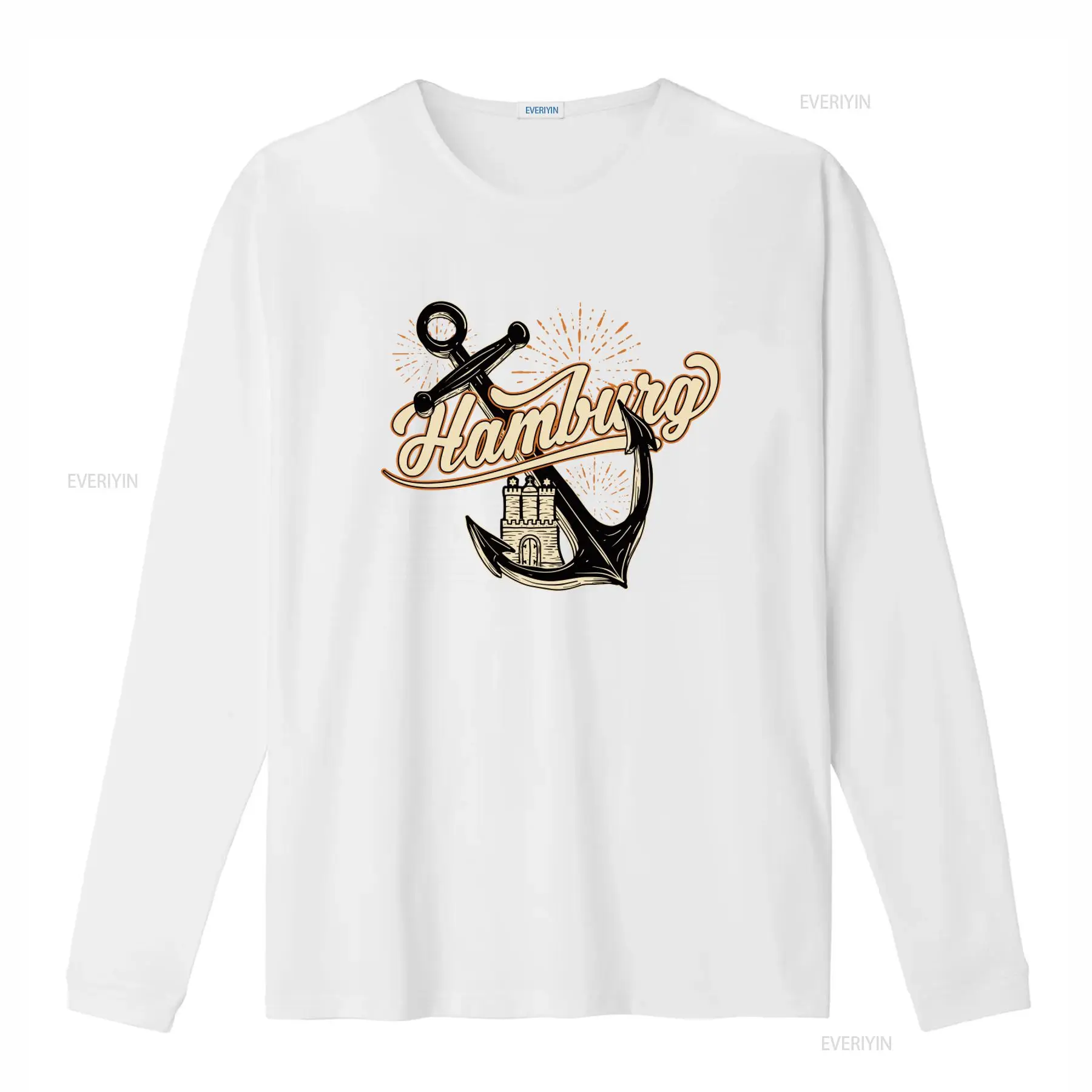 Mens Hamburg Anchor Print T Sh - Vintage Fashion Hamburg ulasan dan harga