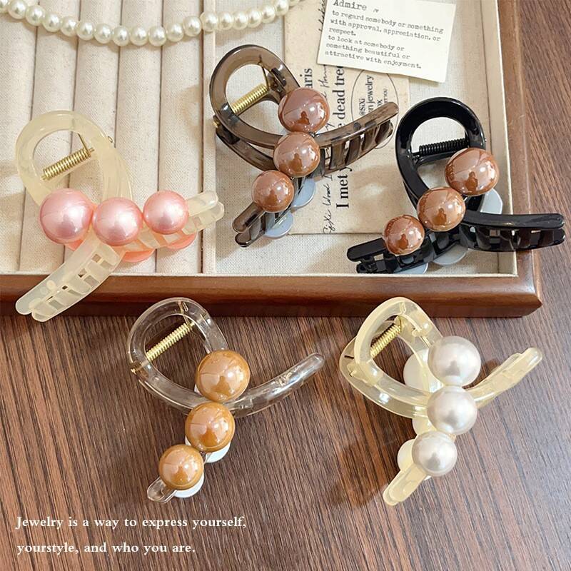 Korean Pearl Cross Hair Claws  - Vintage Fashion Ornaments ulasan dan harga