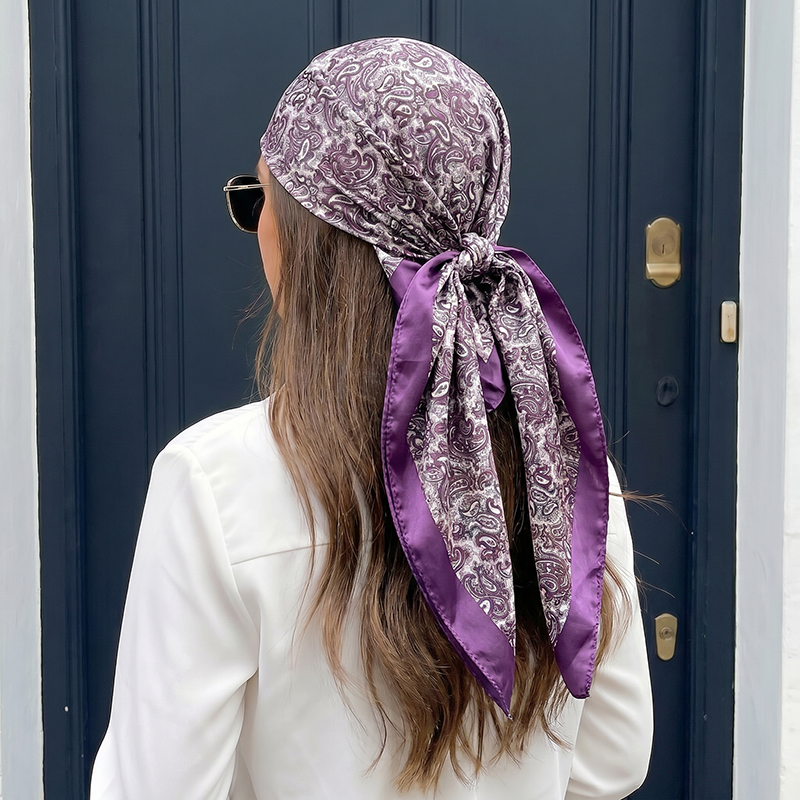 Vintage Satin Square Scarf Boh - Vintage Fashion Hijab ulasan dan harga
