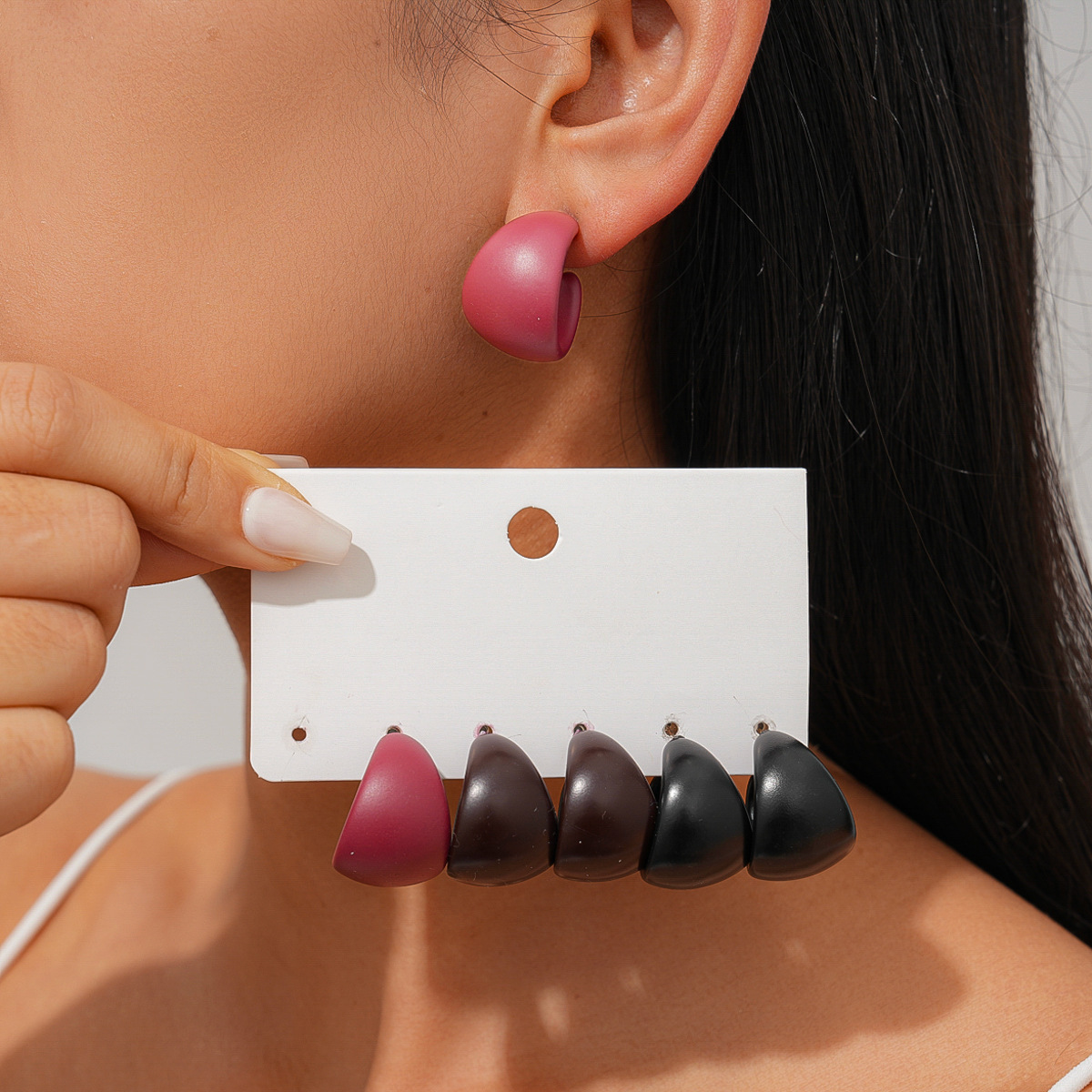6/8 Pcs Retro Candy Color Acry - Vintage Fashion Ladies ulasan dan harga