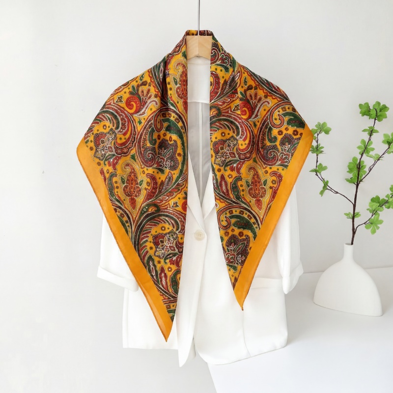Vintage Satin Square Scarf Wom - Vintage Fashion Hijab ulasan dan harga