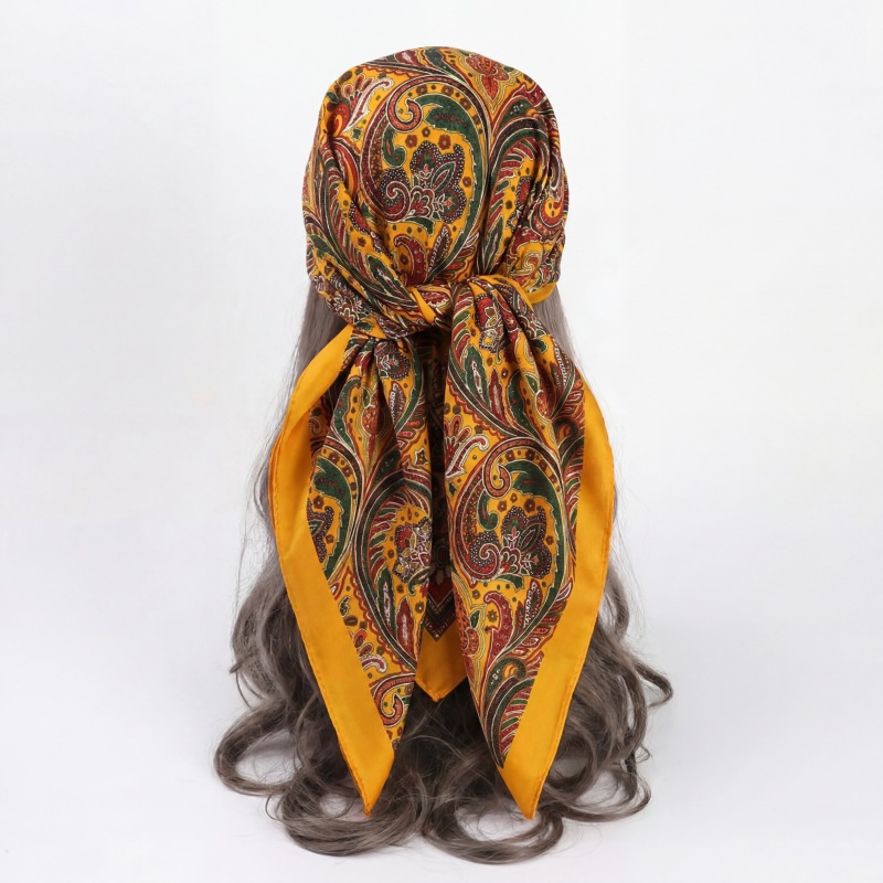 Vintage Satin Square Scarf Wom - Vintage Fashion Hijab ulasan dan harga