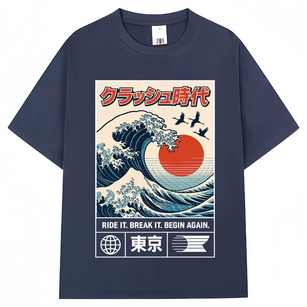Japanese Style Hokkaido Wave T - Vintage Fashion In Tokyo ulasan dan harga