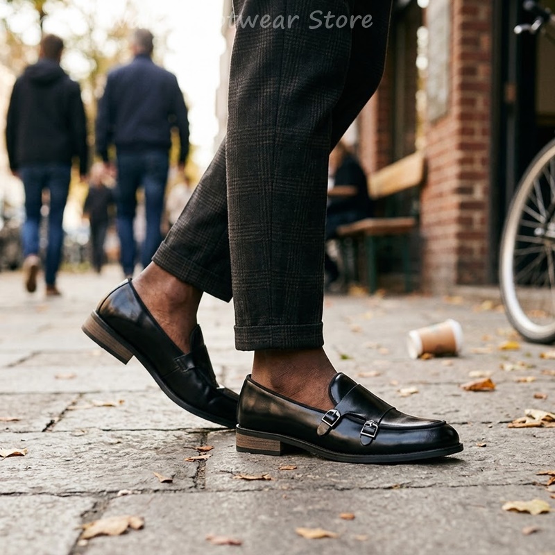 Men Double Buckle Loafers Vint - Vintage Slip Dress ulasan dan harga