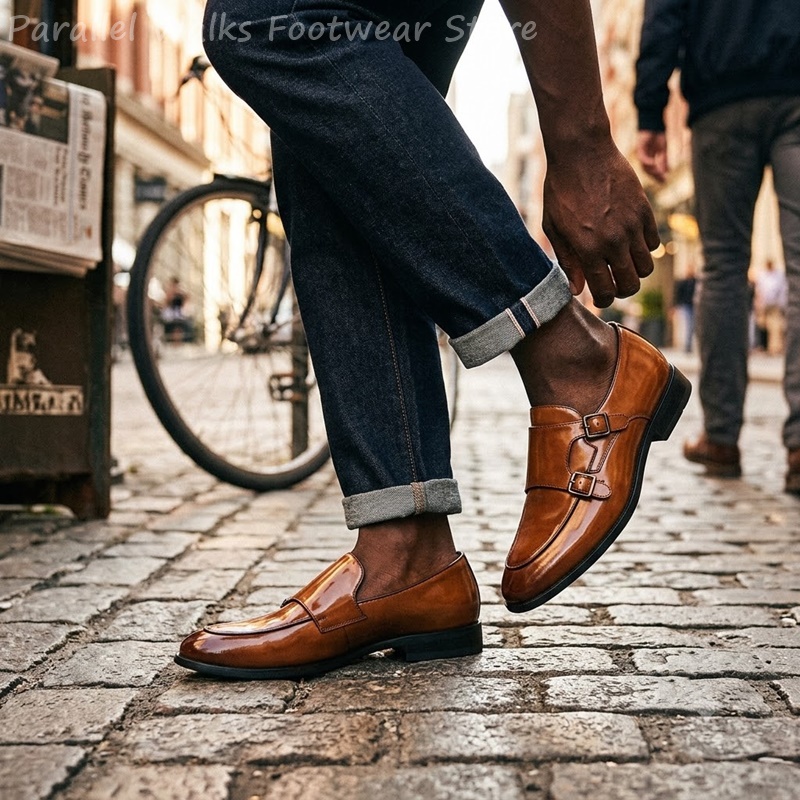 Men Double Buckle Loafers Vint - Vintage Slip Dress ulasan dan harga