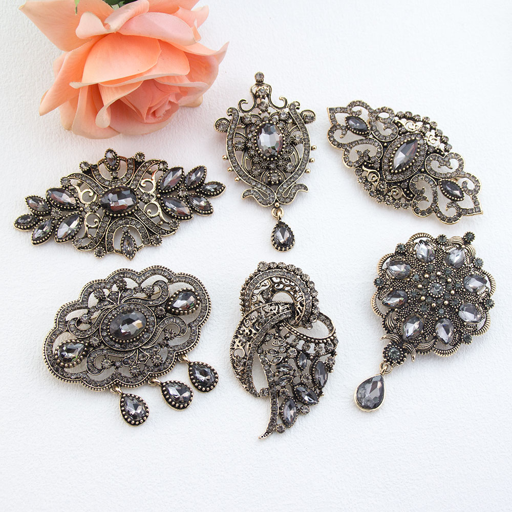 Vintage Gray Crystal Turkish B - Vintage Fashion Hijab ulasan dan harga