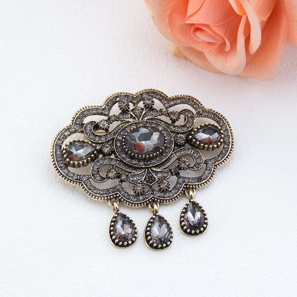 Vintage Gray Crystal Turkish B - Vintage Fashion Hijab ulasan dan harga