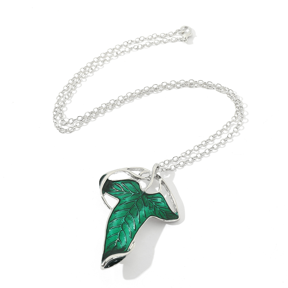 Vintage Green Leaf Pendant Nec - Vintage Fashion Accessories ulasan dan harga