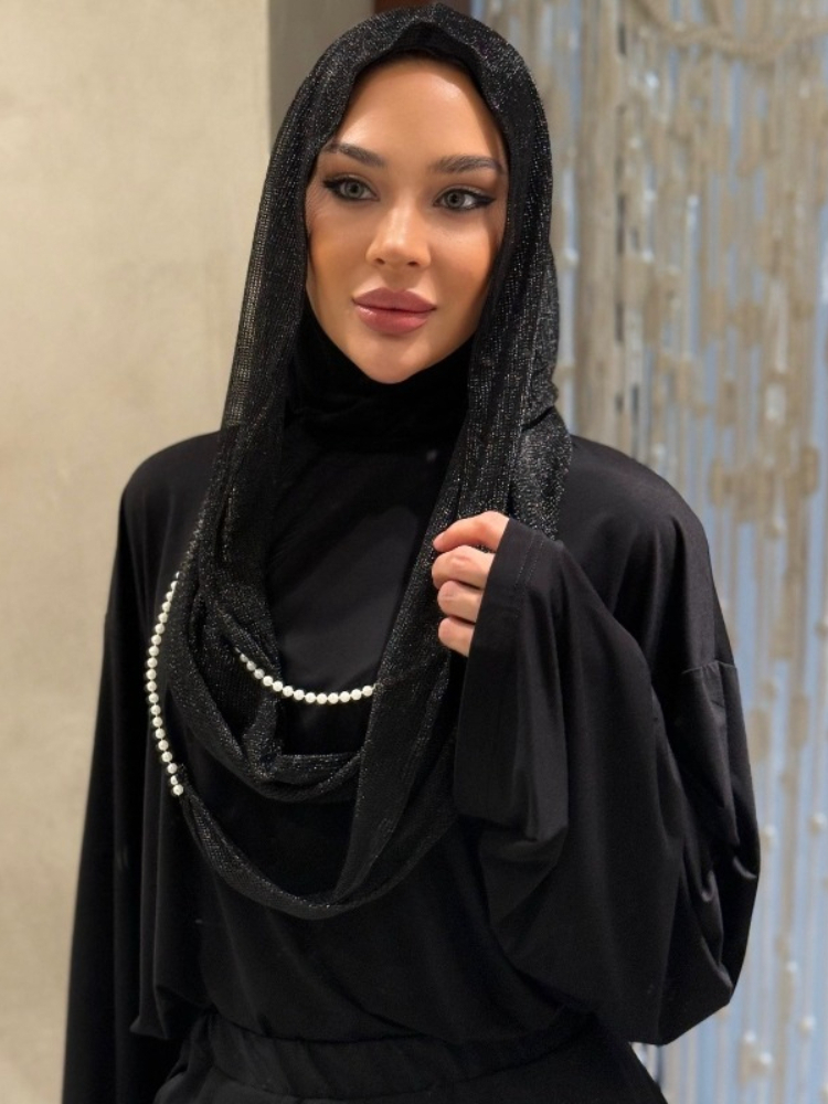 New Dubai Hood Hijab Pearl Lan - Vintage Fashion Hijab ulasan dan harga