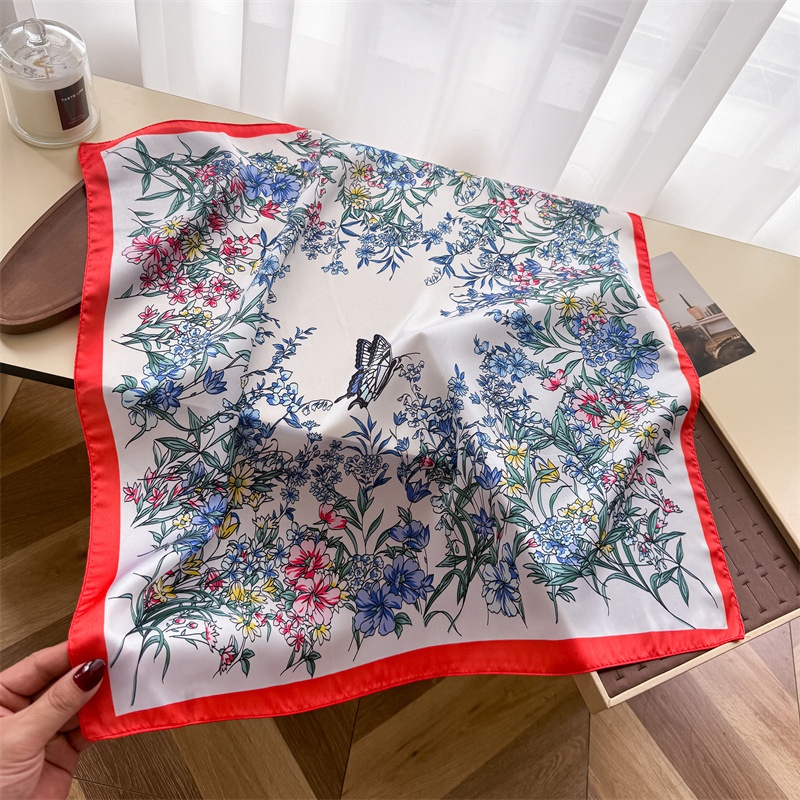 Fashion Square Silk Scarf Vint - Vintage Fashion Hijab ulasan dan harga