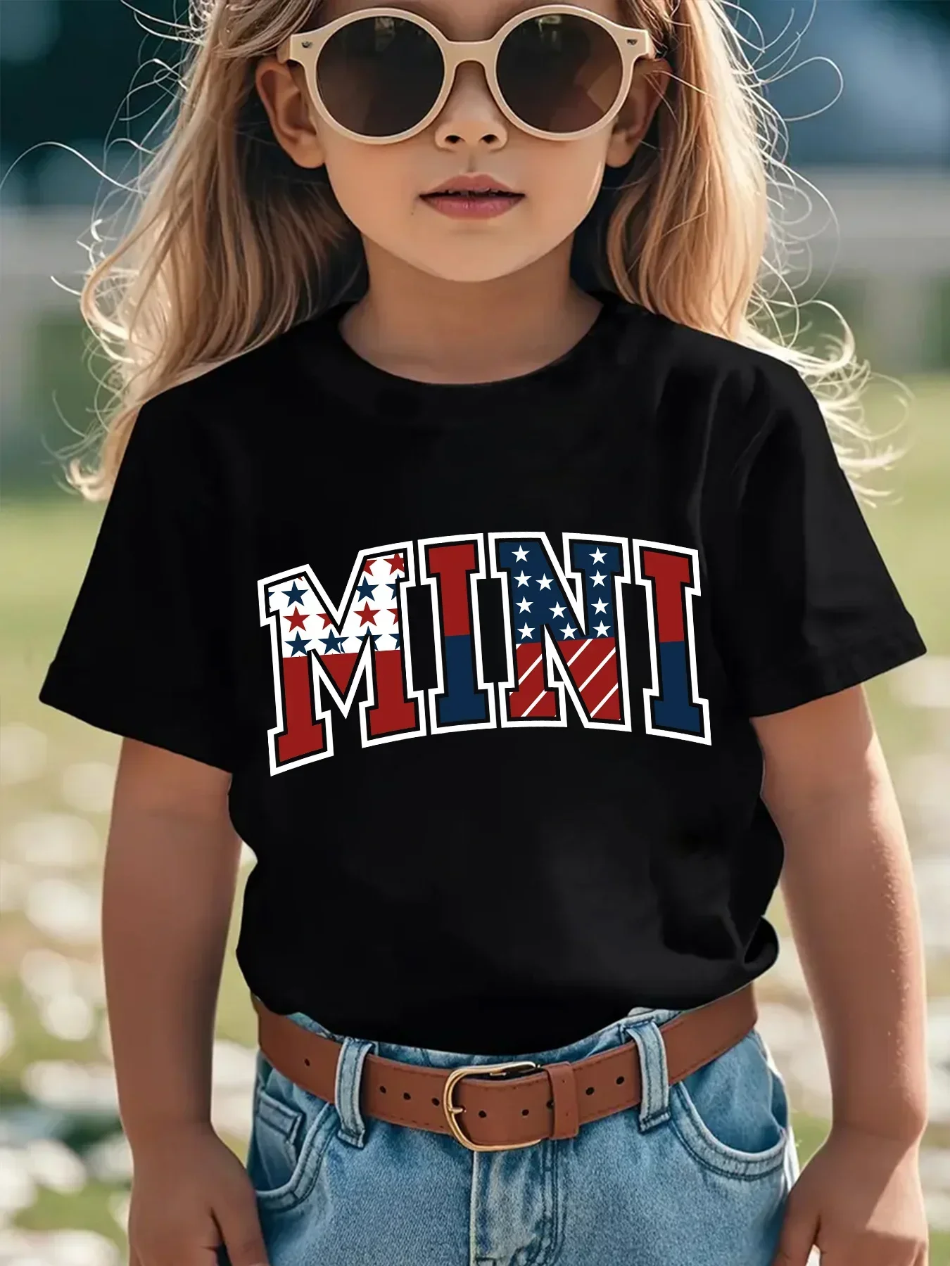 USA Flag Star Stripe Mini Lett - Vintage Fashion Font ulasan dan harga
