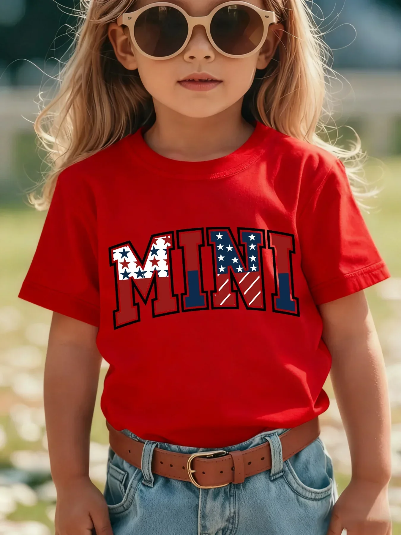 USA Flag Star Stripe Mini Lett - Vintage Fashion Font ulasan dan harga