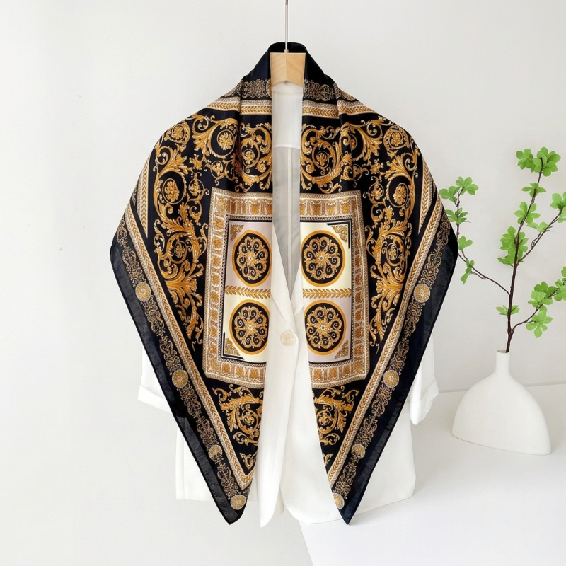 Vintage Satin Square Scarf Wom - Vintage Fashion Hijab ulasan dan harga