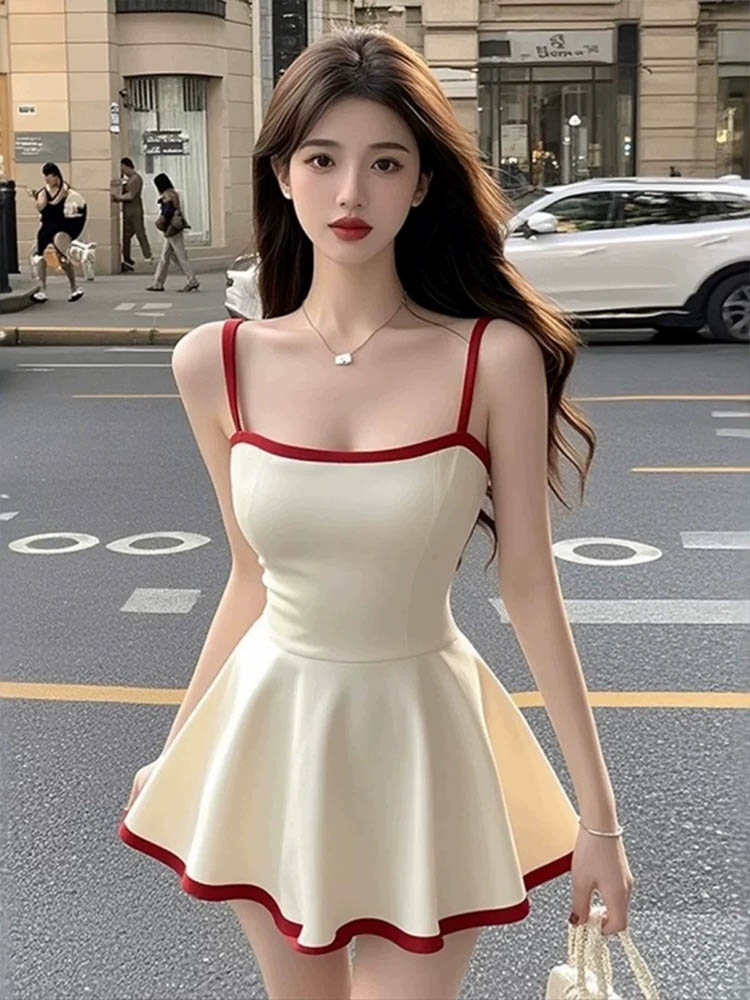 Dress with Square Neck Trim Su - Vintage Fashion Campaigns ulasan dan harga