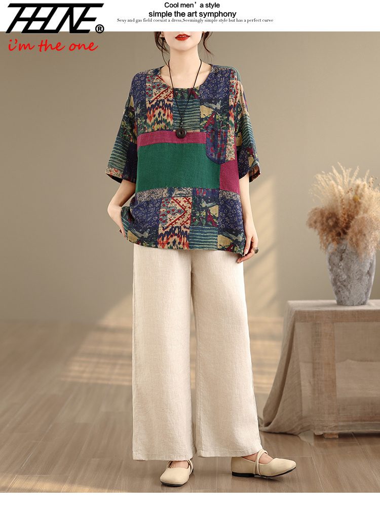 THHONE Plus Size Fashion Summe - Vintage Fashion Fabrics ulasan dan harga