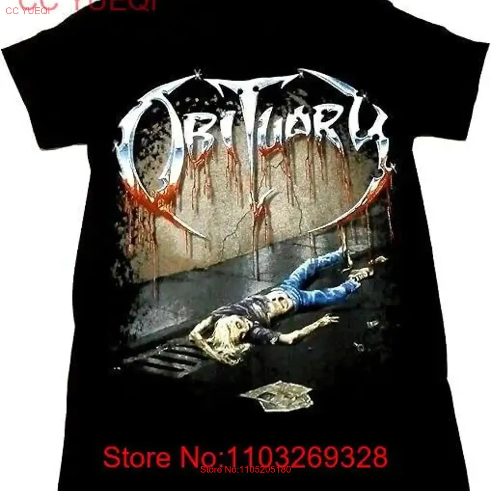 Vtg OBITUARY Band T shirt  Adu - Vintage Fashion Obituaries ulasan dan harga