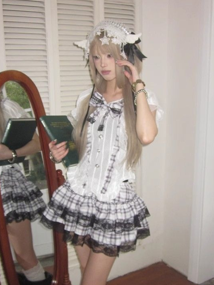 Japanese Sweet Preppy Style 2  - Vintage Fashion Style Female ulasan dan harga