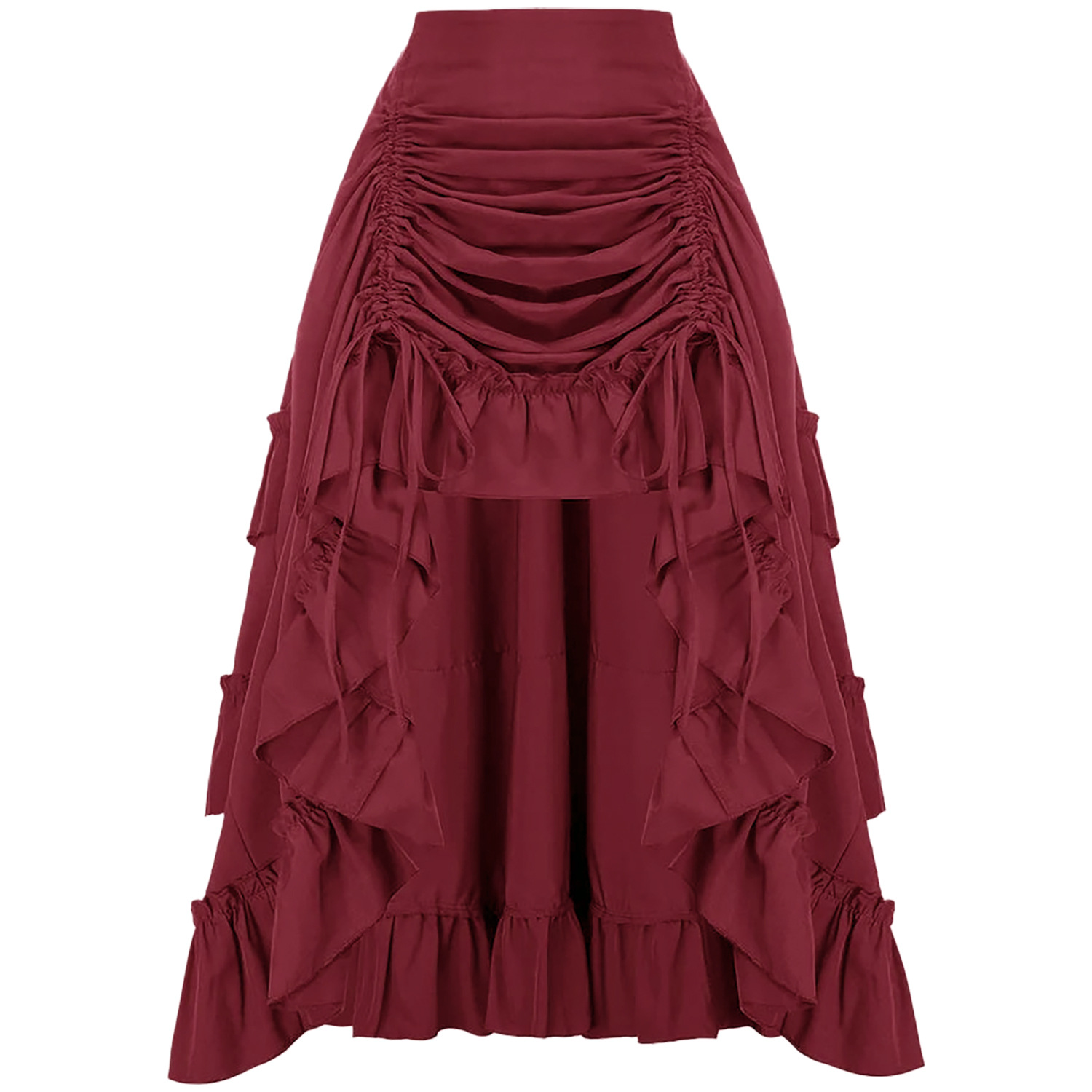 Ruffled High Waisted Long Vict - Vintage Fashion Fabrics ulasan dan harga