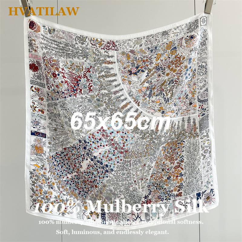 100% Pure Mulberry Silk Scarf  - Vintage Fashion Hijab ulasan dan harga