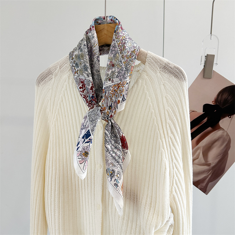 100% Pure Mulberry Silk Scarf  - Vintage Fashion Hijab ulasan dan harga