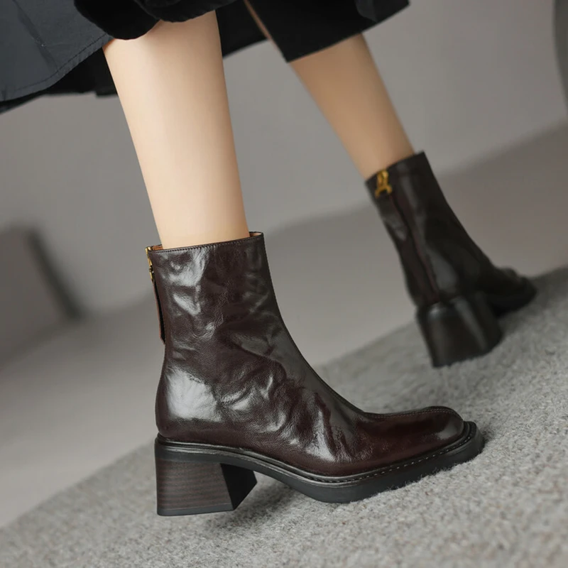 Autumn Vintage Thick Heel Wome - Vintage Fashion Ladies ulasan dan harga