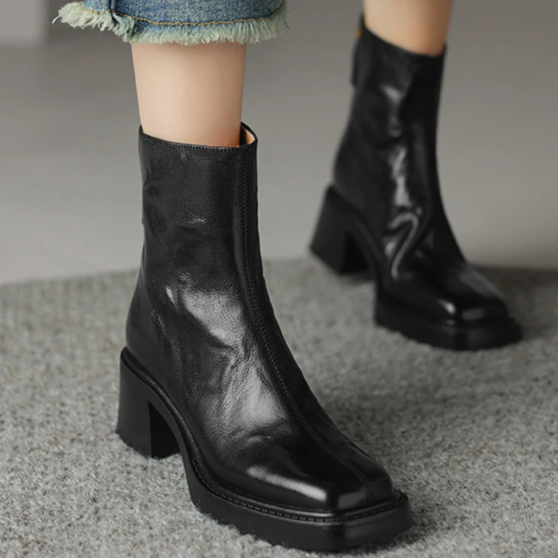 Autumn Vintage Thick Heel Wome - Vintage Fashion Ladies ulasan dan harga