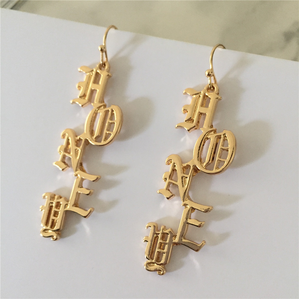 Super Unique Gold Color Gold E - Vintage Fashion Font ulasan dan harga
