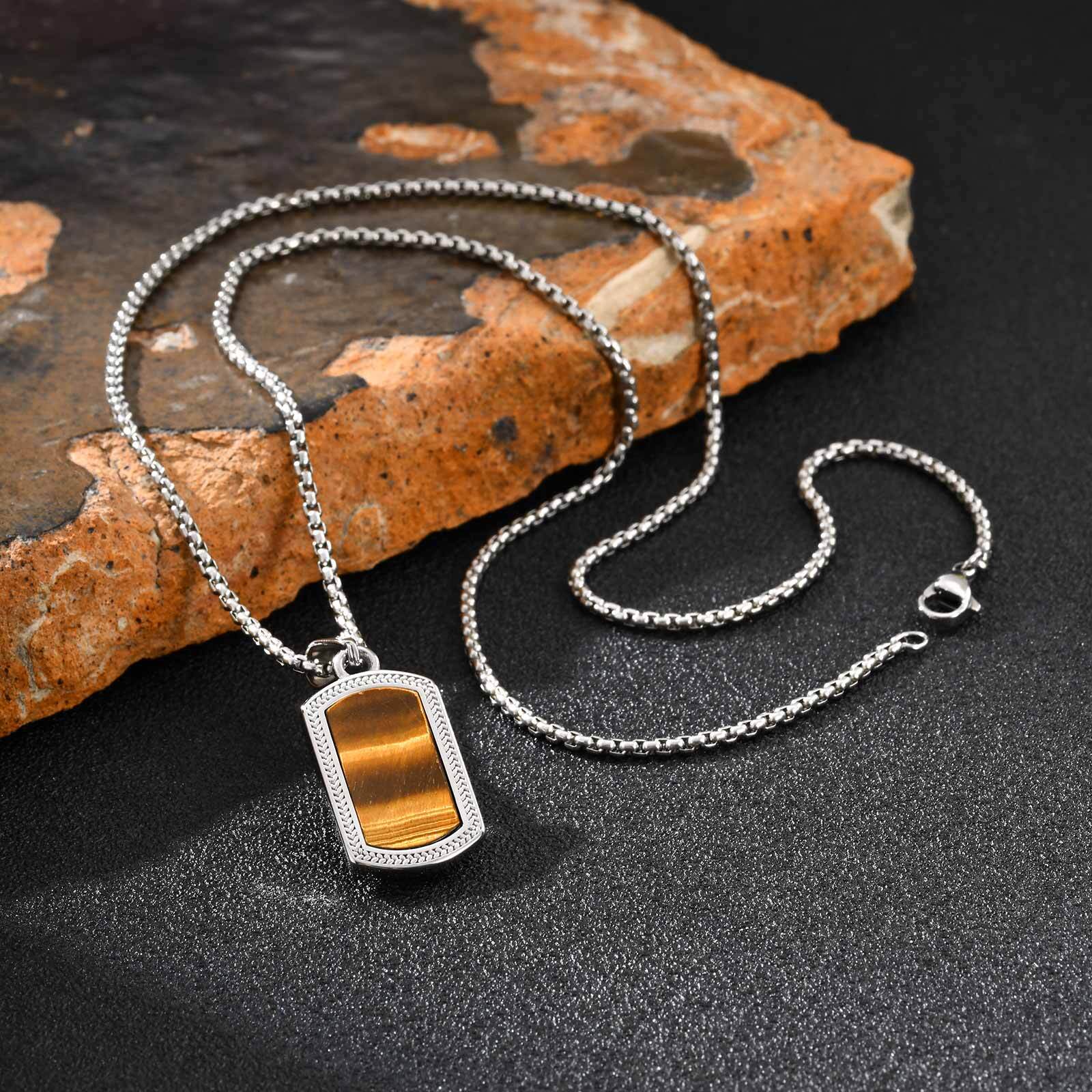 Vnox Stainless Steel Tiger Eye - Vintage Fashion Tags ulasan dan harga